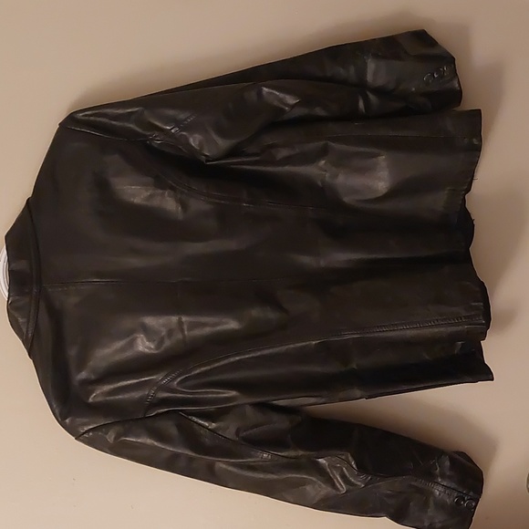 Genuine 100% Black Leather Jacket Size 11/12 - Picture 6 of 10
